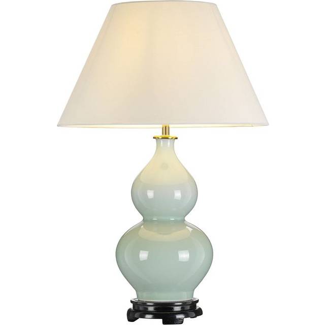 Elstead - LightBox Harbin Gourd Ceramic Oriental Table Lamp With Tall Empire, Celadon