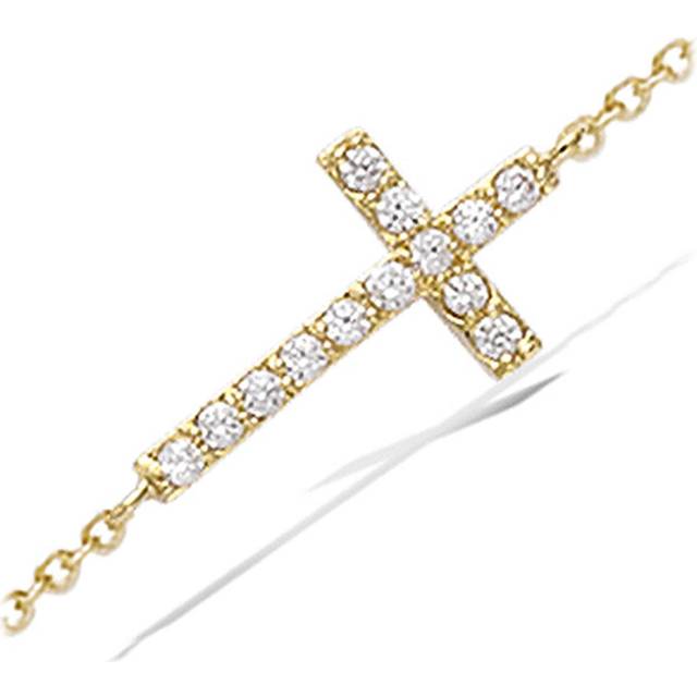 Les Trésors De Lily [N6850] - Vitguld 'Cross' guldpläterat armband - 23x10 mm gyllene