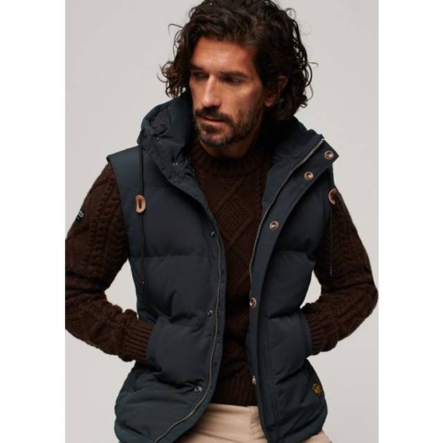 Hooded sleeveless jacket Superdry Everst - Bleu