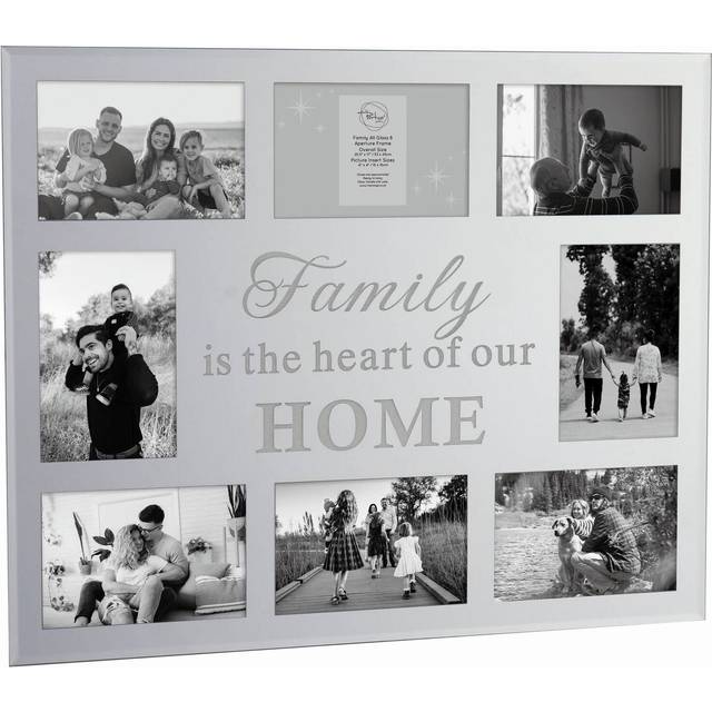 Family All Glass 8 Aperture Photo Frame - Clear