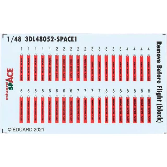 ED3DL48052 - Eduard Space 3D Decals 1:48 - Remove Before Flight (black)