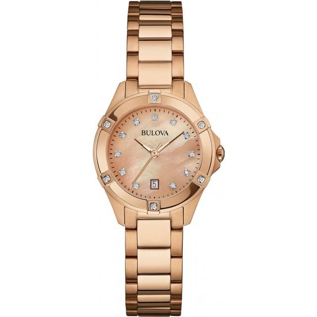Bulova 97W101 Rose Gold Tone Diamond Set Bracelet Watch - W83194