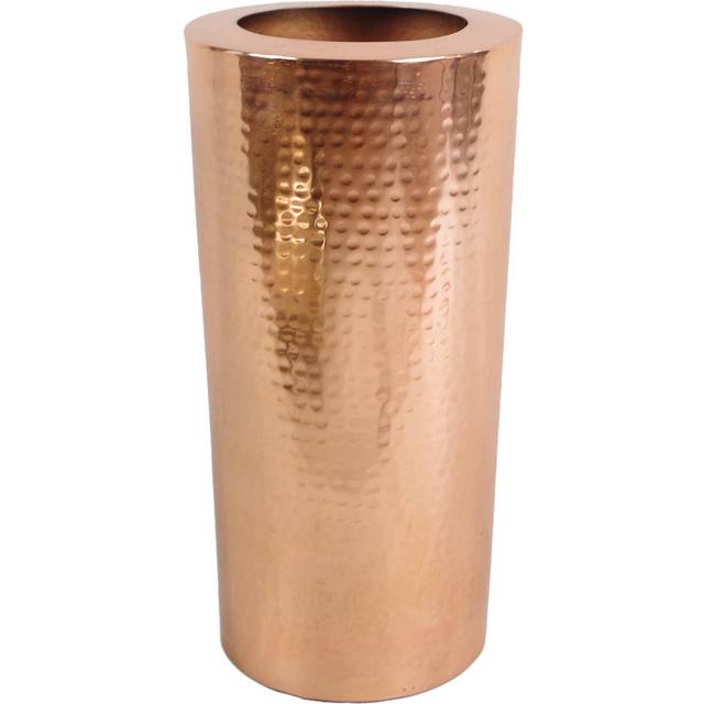 Leaf - Metal Vase Large 15 x 30cm High Hammered Antique Copper Colour