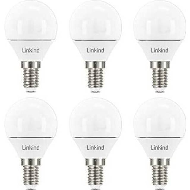Linkind E14 LED Bulb, Dimmable P45 Golf Ball Bulbs, Small Edison Screw (SES), 5W (40W Equivalent), 5000K Daylight White, 470Lm, CE/RoHS/ErP Certified,