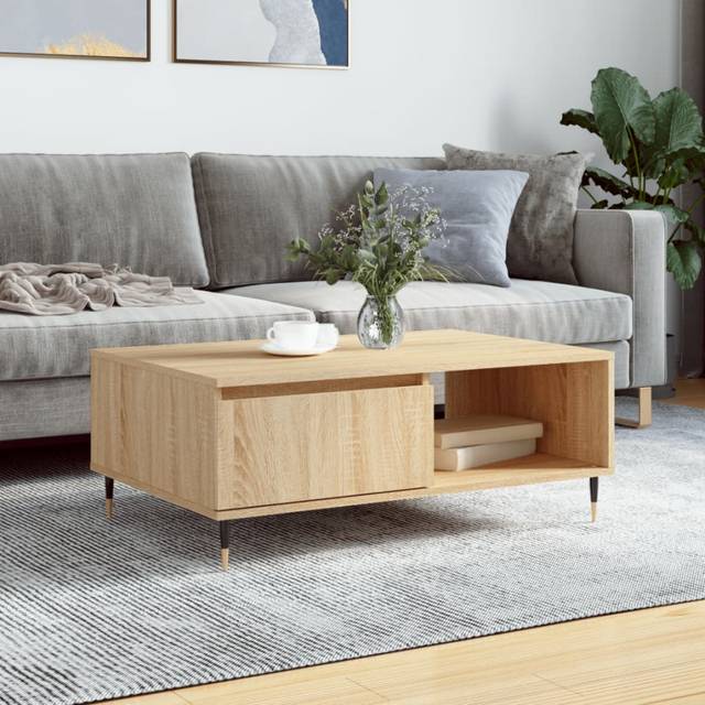 vidaXL Coffee Table Sonoma Oak 90x60x35 cm Engineered Wood - Brown