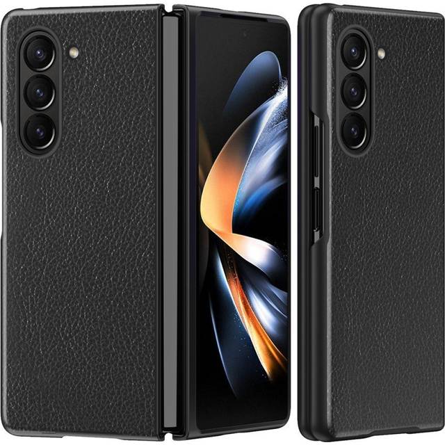 Samsung Galaxy Z Fold5 5G Litchi Konstläder Skal - Svart