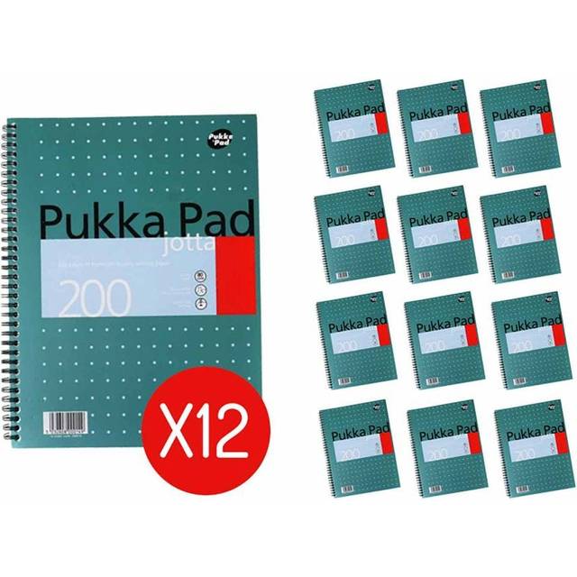 Pukka Metallic Jotta 200 Page A4 Ruled Pack of 12, White