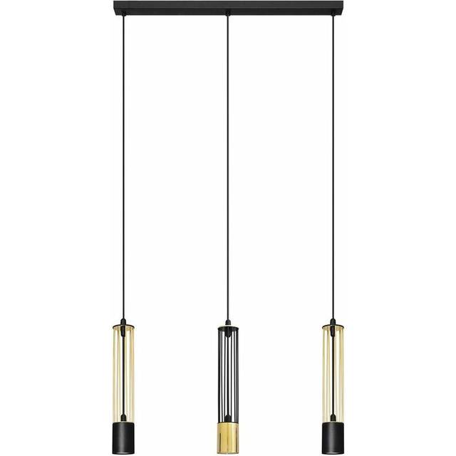 Bars Straight Bar Pendant Ceiling Light Black Gold 60cm - One Size