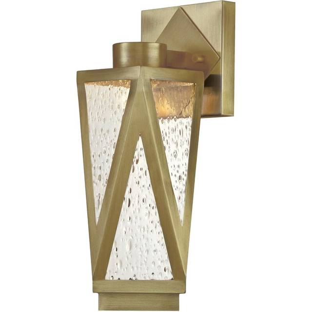 Westinghouse Lighting 63746 Zion One-Light Dimmable LED Outdoor Wall Fixture, Antique Brass Finish with Clear Seeded Glass