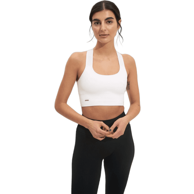 AIM´N White High Support Ribbed Bra |Vit |XL