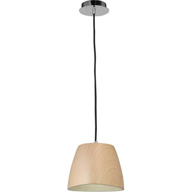 Mantra M4824 Triangle Pendant Small 1 Light E27 Beech/Polished Chrome