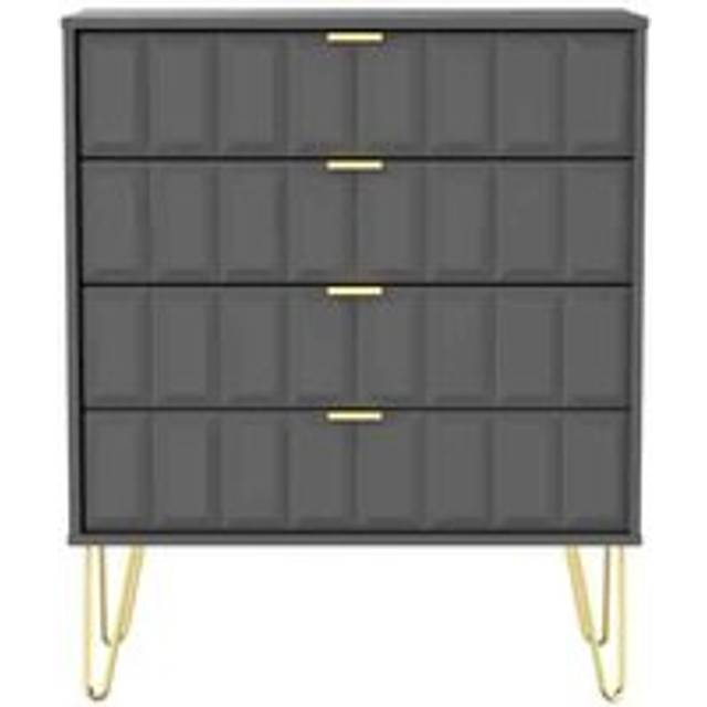 Welcome Furniture Ready Assembled Cuba 4 Drawer Chest - Dust Grey, Grey