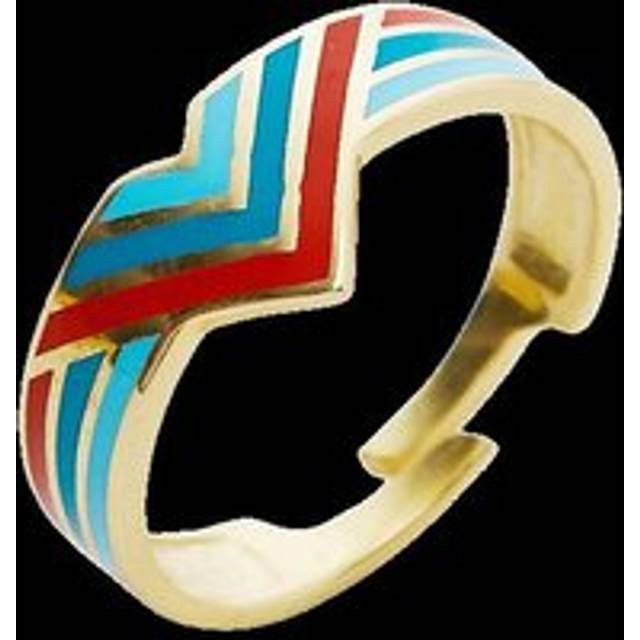 Womens Enamel Four Color Sterling Silver Arrow Band Ring - Metallics - One Size