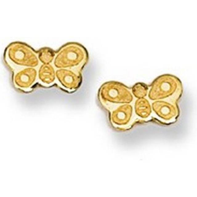 Butterfly Stud Baby Earrings in 14K Yellow Gold
