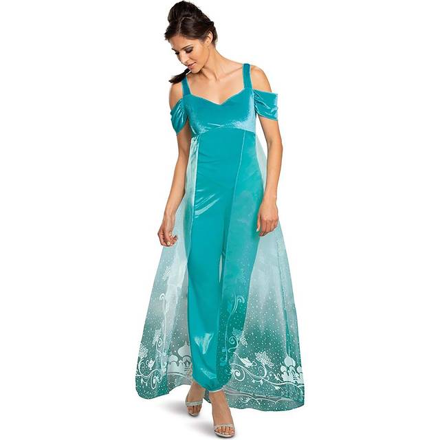 Aladdin Women's Jasmine Costume | Disney Women's Costumes - Green (L)