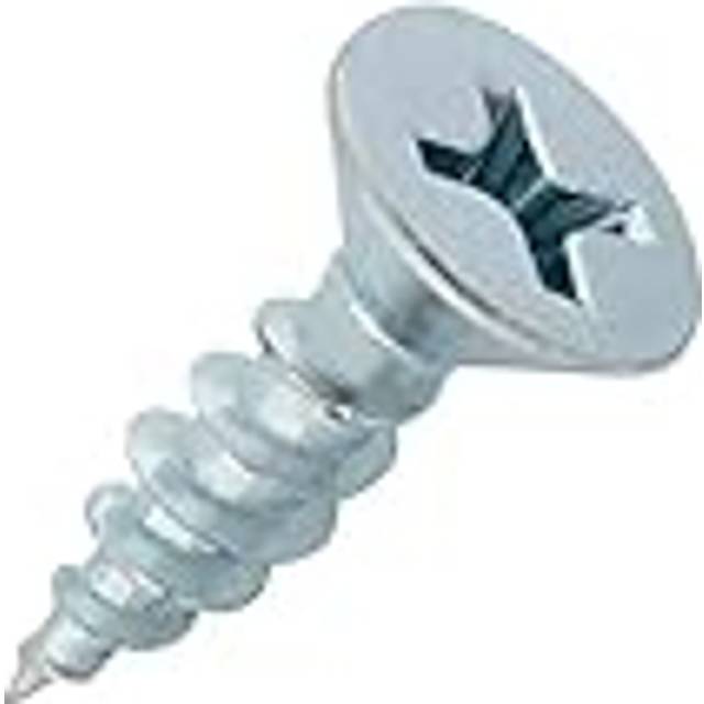 "Rok Hardware 100 Pack #6 x 1/2"""""""" Coarse Thread Phillips Flat Head Wood Screws Zinc MDF"