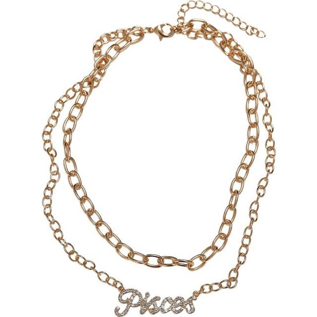 Urban Classics Accessoires UC Diamond Zodiac Golden Necklace Pisces / One Size Halsband