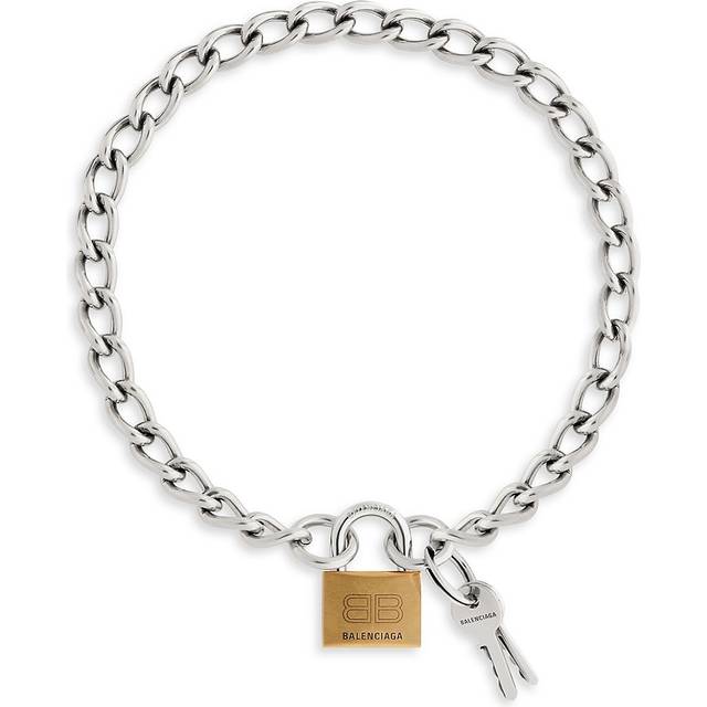 Balenciaga Locker Necklace - Silver - Men's - Brass, Steel