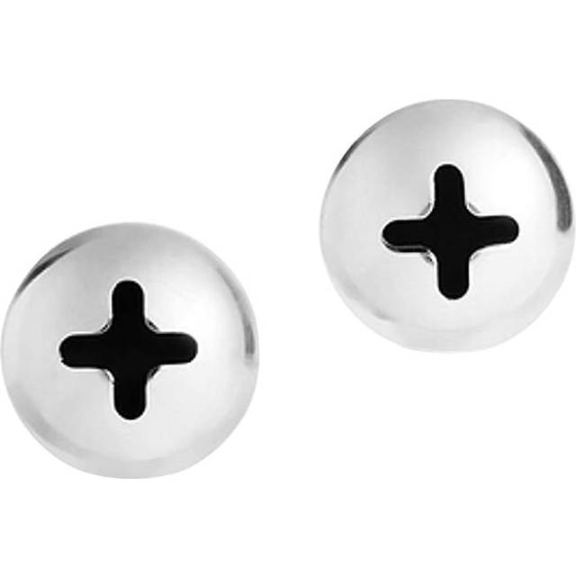 Balenciaga - Screw Antiqued Silver-Tone Earrings - Men - Silver