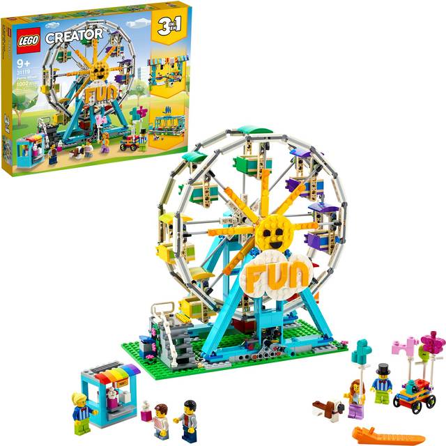 LEGO Creator 3in1 Ferris Wheel 31119 Building Kit with Rebuildable Toy Bumper Cars  Boat Swing and 5 Minifigures New 2021 1 00