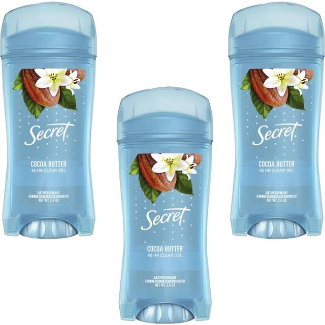 Secret Scent Expressions Antiperspirant Deodorant  Clear Gel  Cocoa Butter Kiss Scent 2.6 Oz (Pack of 3)