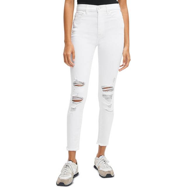 7 For All Mankind Clean White High Waist Ankle Skinny Jean