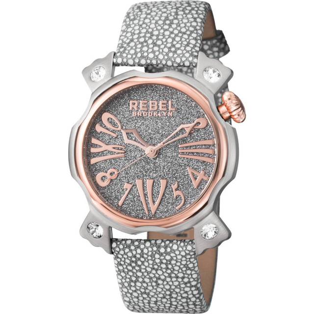 Coney Island Silver Dial Leather Watch - Light Stone - One Size