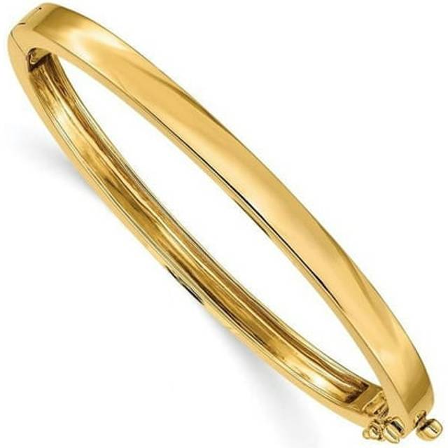 14K Yellow Gold 5.3 mm Polished Solid Hinged Bangle Bracelet