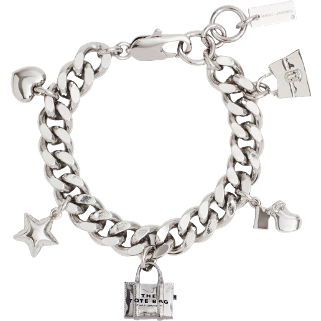 Marc Jacobs, Bracelets, female, Gray, ONE SIZE, Iconic Charm Bracelet - Silver Metal
