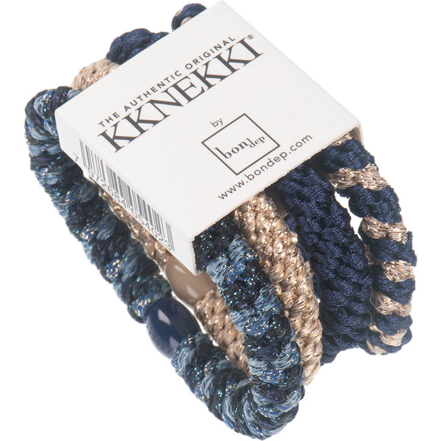 Kknekki Hårsnoddar - 4-pack - Blå/Ljusgrå - Kknekki - One Size - Håraccessoarer