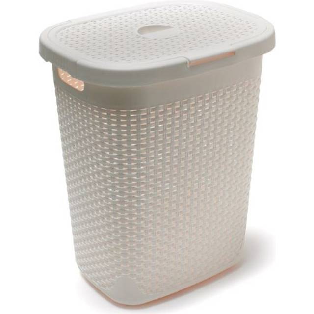 Addis White Rattan Laundry Hamper 50L - 45 x 54 x 35 kg