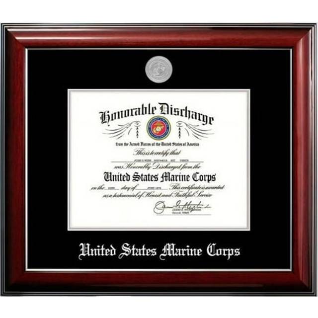 Campus Images MADCL002 8.5 x 11 in. Patriot Frames Marine Discharge Classic Mahogany Frame with Silver Medallion