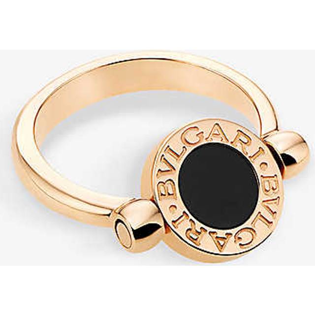 Rose Gold, Mother-of-Pearl and Onyx Bvlgari Bvlgari Flip Ring - 50