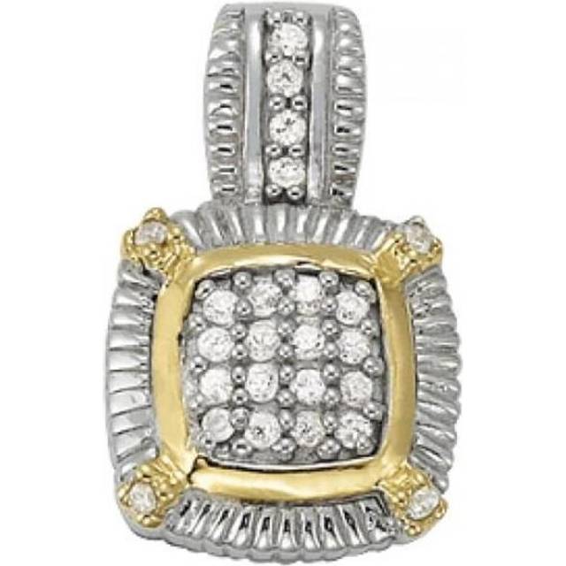 Harry Chad HC12857 0.75 CT Round Diamonds Two Tone Gold 14K Pendant without Chain - Color F - VVS1 Clarity