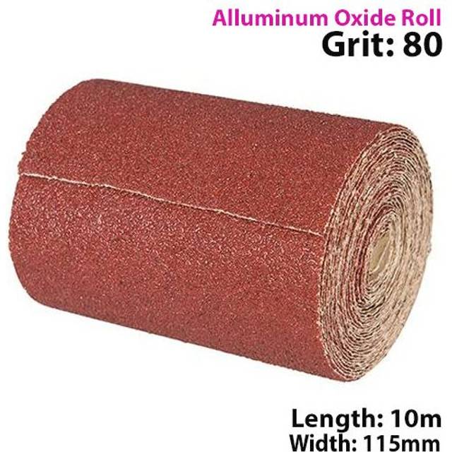 10m 80 Grit Aluminium Oxide Sand Paper Rolls Long Life Sanding Grinding Sheet