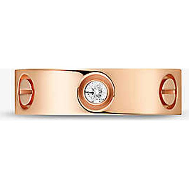 Cartier Womens Gold Love 18ct Rose-gold and 3 Diamonds Ring 57mm - GOLD