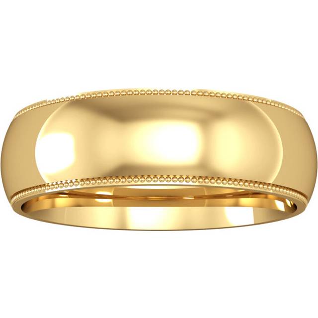 18ct gold jewelco london 6mm court mill grain edge wedding band ring