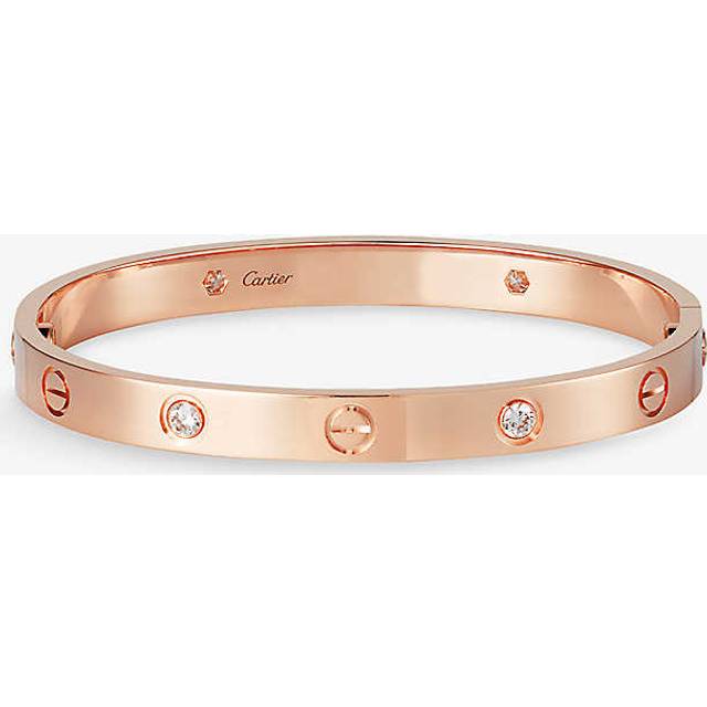 Cartier Womens Rose Gold Love 18ct Rose-gold and 4 Brilliant-cut Diamond Bracelet 20cm - ROSE GOLD