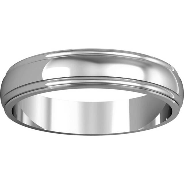 Platinum jewelco london 4mm d-shape track edge wedding band commitment ring