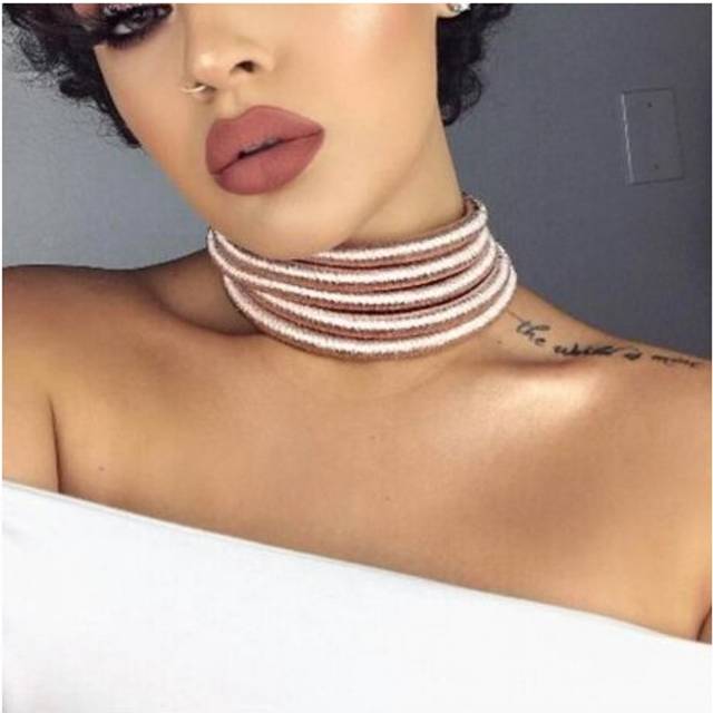 UKEN Multilayers Boho Choker Fashion Chunky Chain Collar Chokers Necklaces For Women Hot Statement Necklace Maxi Jewelry - Multicoloured