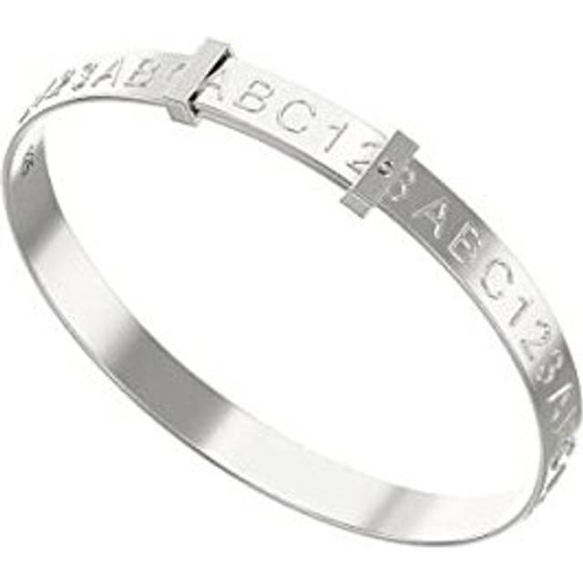 Jewellery Expanding Baby Bangle 925 Sterling Silver Bracelet Decorated with ABC 123 For a Christening for a Boy or Girl Gift Box Polishing Cloth
