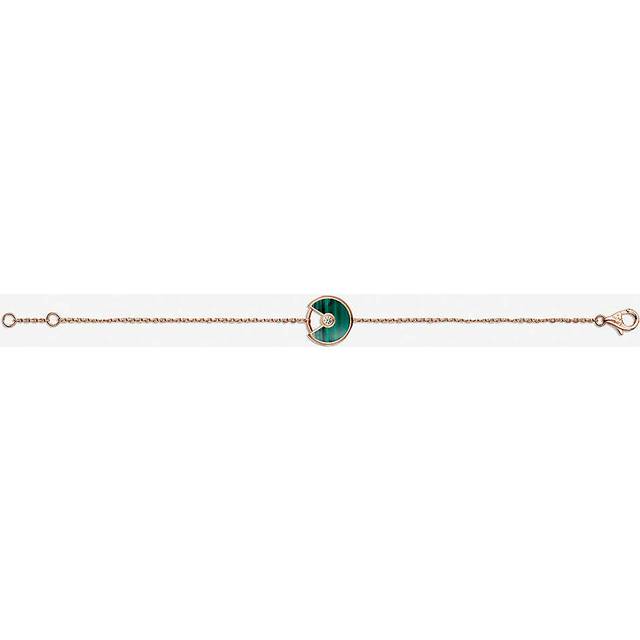 Cartier Womens Rose Gold Amulette De 18ct Rose-gold, 0.02ct Diamond and Malachite Bracelet 15cm - ROSE GOLD