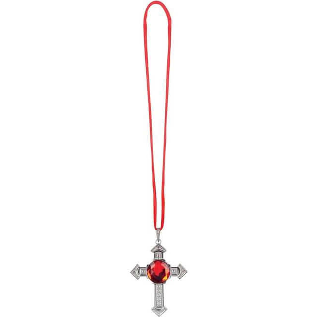 Spider Talisman Medallion Necklace Ruby Cross Taglia Unica Silver/Red - Multicoloured