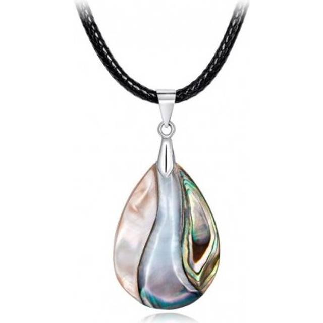 HC Fashion Water Drop Pendant Necklace Women Shell Jewelry Luxury Abalone Shell Pendant Girl's Boho Choker Necklace Party Gift F - Multicoloured