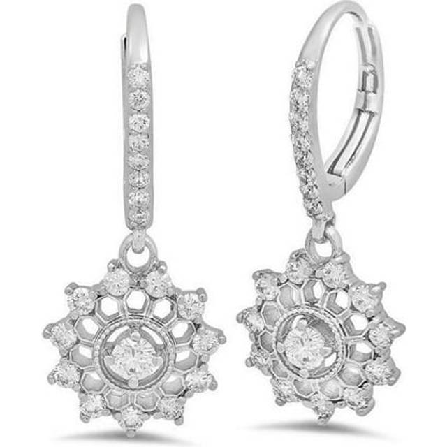 Harry Chad HC10893 1.15 CT Prong Set Diamonds Women Hoop Earring, Gold 14K - Color F - VVS1 Clarity