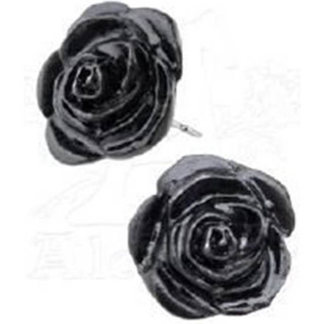 Alchemy Gothic E339 - Black Rose Studs -Earrings