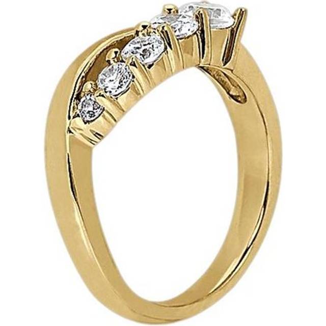 Harry Chad HC10846-6 1 CT Diamond Engagement Ring 5 Stone Yellow Gold Ring - Color F - VVS1 Clarity