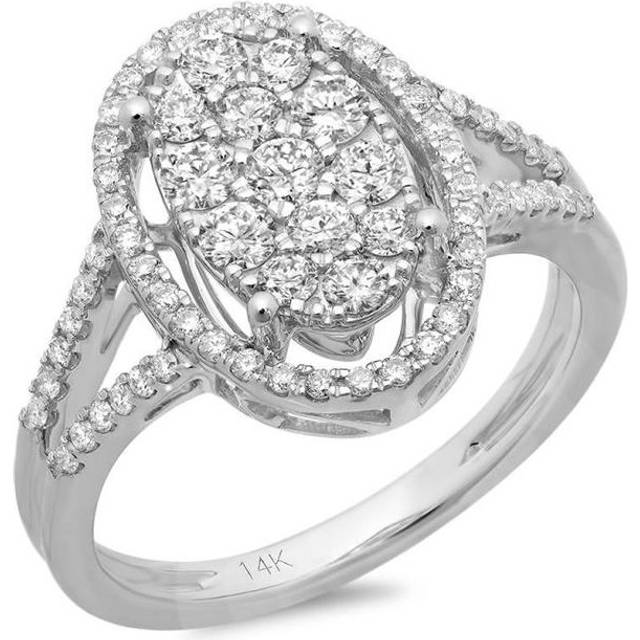 Harry Chad HC10782-6 0.84 CT Diamonds Women Engagement Fancy Ring, White Gold 14K Jewelry - Color F - VVS1 Clarity