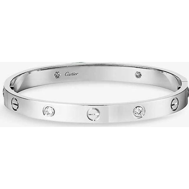 Cartier Womens White Gold Love 18ct White-gold and 4 Brilliant-cut Diamond Bracelet 17cm - WHITE GOLD