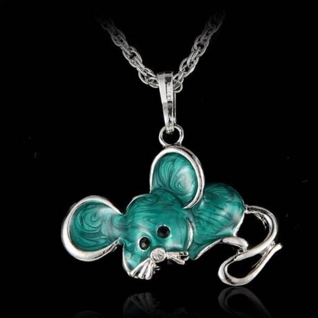 Sweater Necklaces 2017 Fashion Necklaces For Women Necklace Pendants Vintage Retro Cute Enamel Animal Mouse Rat Long Necklaces